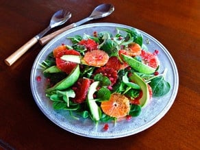 Citrus Avocado Salad with Poppy Seed Dressing - Healthy Winter Spinach Salad Recipe