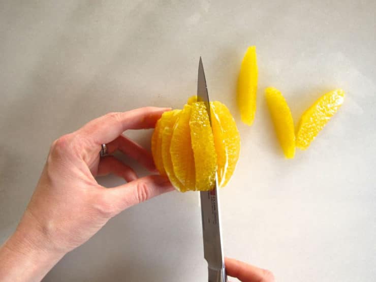 Supreming an orange.