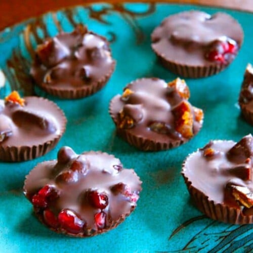 Dark Chocolate Fruit Candies with Pomegranates, Figs and Dates - Sweet Natural Treats