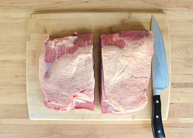 Brisket cut in half.