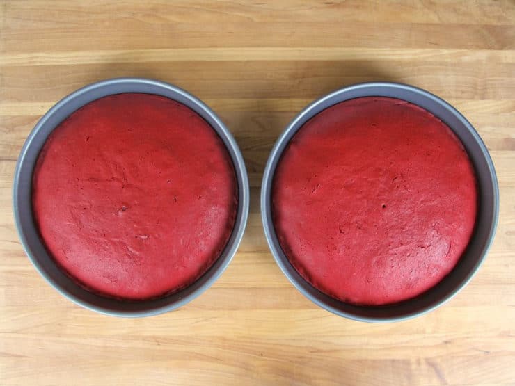 Two round cake pans.