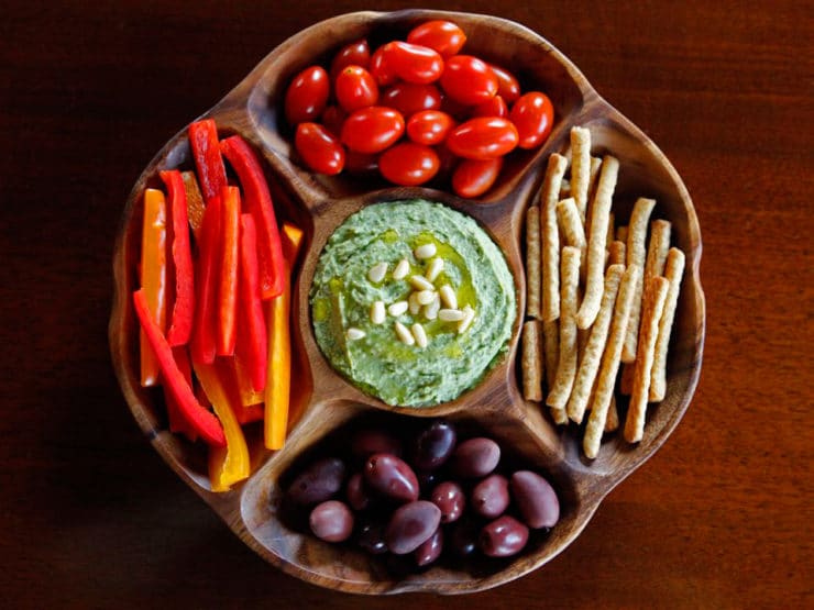 White Bean Basil Pesto Hummus Recipe