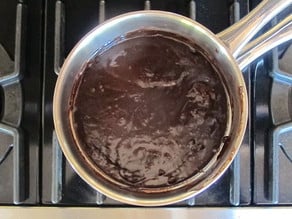 Melting chocolate chips in a double boiler.