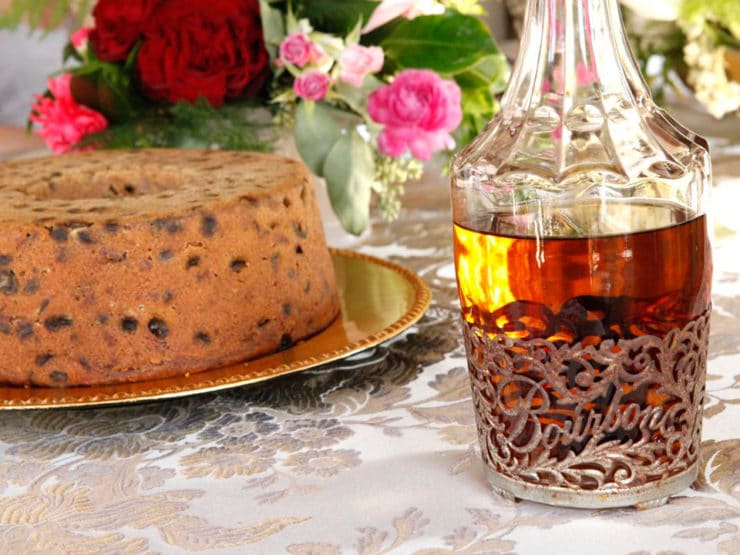 History and a traditional recipe for Kentucky Bourbon Whiskey Cake from food historian Gil Marks. Bourbon spiced cake filled with dried fruit and nuts.