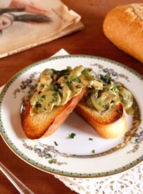 Vintage 1908 recipe for Curry Mushroom Toast, adapted by Tori Avey from Cooking Club Magazine on The History Kitchen