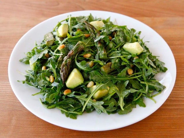 Roasted Asparagus, Avocado and Arugula Salad