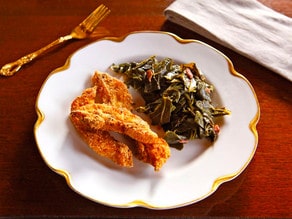 Recipe Inspired by Mark Twain's Huckleberry Finn - Catfish and Collard Greens on The History Kitchen