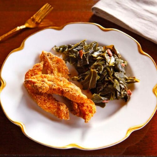 Recipe Inspired by Mark Twain's Huckleberry Finn - Catfish and Collard Greens on The History Kitchen