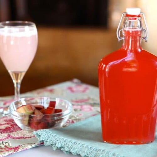 Homemade Rhubarb Syrup - Simple Step-by-Step Recipe for Rhubarb Infused Simple Syrup from Tori Avey