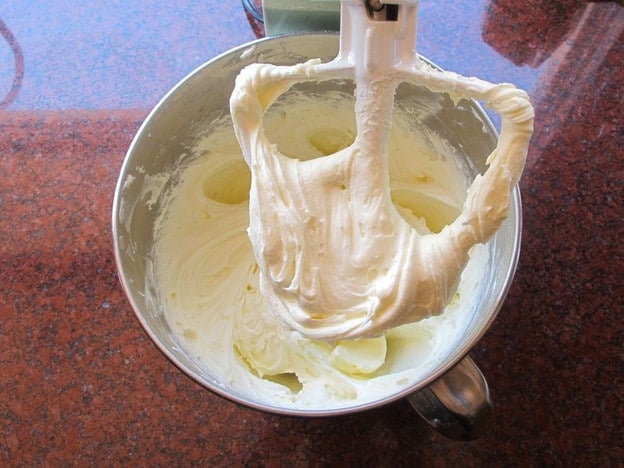Sugar beaten into frosting.