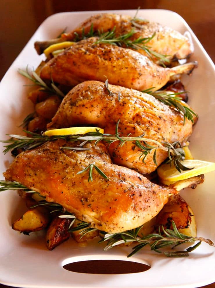 leg baked chicken healthy recipes Roasted Healthy and Rosemary  Recipe Potatoes Chicken