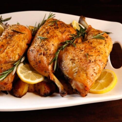 Rosemary Roasted Chicken and Potatoes - Healthy Comforting Dinner Entree Recipe by Tori Avey