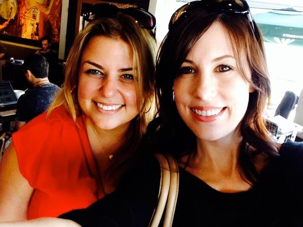 A photo of Tori Avey with Gabi Moscowitz smiling happily in front of the camera