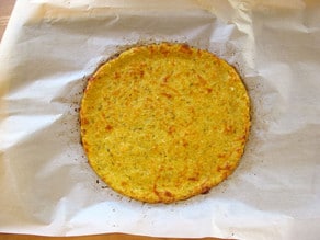 Baked cauliflower crust.