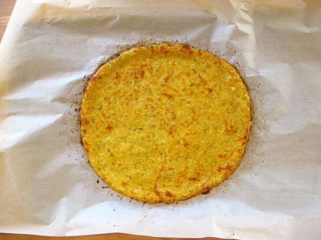 Baked cauliflower crust.
