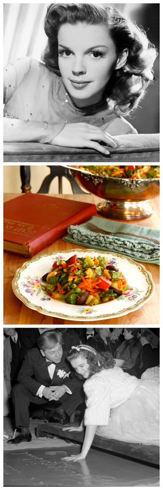 Judy Garland's Favorite Salad Recipe - Learn about the life of Judy Garland and celebrate her birthday with her very own crisp vegetable salad recipe with homemade French dressing.