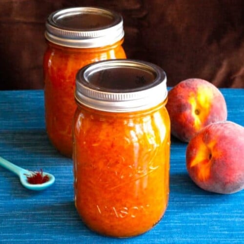 Peach Saffron Preserves - Summer Recipe for Seasonal Peach Jam with an Exotic Twist by Tori Avey