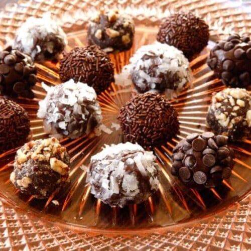 Brigadeiros - Recipe for Brazilian Chocolate Truffle Candies inspired by Brigadier Eduardo Gomes #Brazil #WorldCup #negrinho #candy #dessert