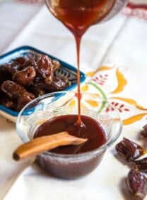 Date Honey Syrup - Recipe for Middle Eastern Silan, sweet condiment made only of pure natural dates by Tori Avey.