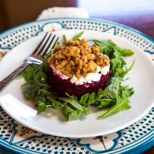 A vibrant and flavorful dish made with roasted beets, finely chopped and seasoned for a delicious appetizer