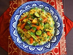 Chicken Vegetable Couscous - Healthy Savory Moroccan-Inspired Recipe