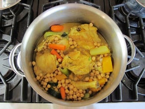 Couscous added to stockpot.