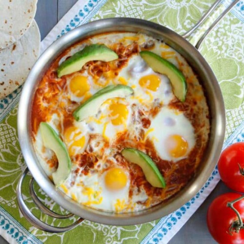 Huevos Shakshukos - Shakshuka Recipe with a Mexican Twist on ToriAvey.com