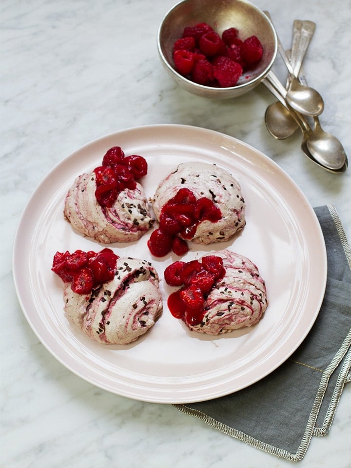 Raspberry Cacao Ripple Rochers - Aida Mollenkamp from Salt and Wind shares a gluten free, kosher for Passover dessert recipe.