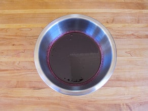 Blackberry juice in a bowl.