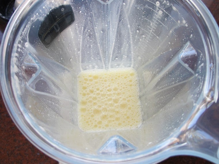 Lemon juice in blender.