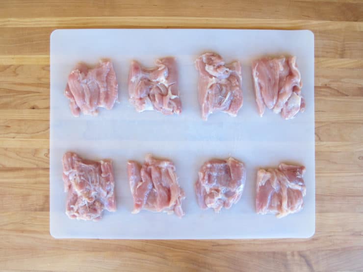 Seasoned chicken thighs.