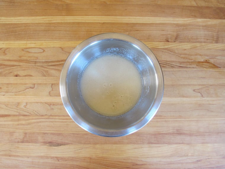 Lemon juice whisked into milk.