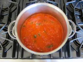Pomodoro sauce simmering.