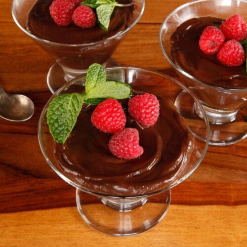Vegan Dark Chocolate Mousse - All Natural Recipe, Dairy-Free Dessert. Sugar Free Option. Healthy and Delicious.
