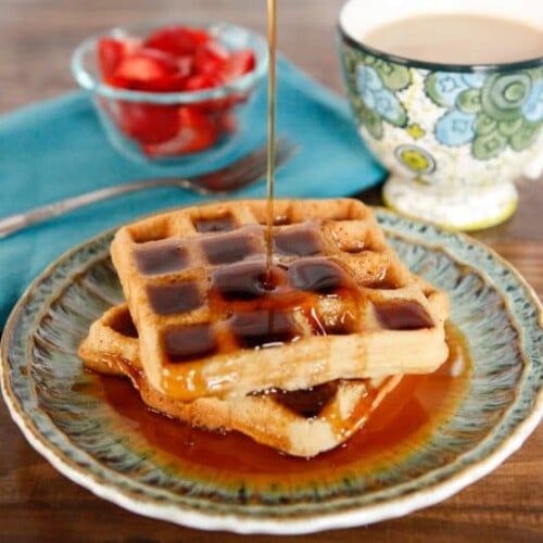 Tahini Waffles Recipe - Gluten Free, Crisp and Fluffy Waffles. Healthy, Natural, Dairy Free and Delicious