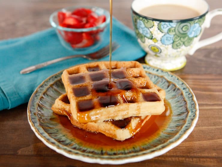 Tahini Waffles Recipe - Gluten Free, Crisp and Fluffy Waffles. Healthy, Natural, Dairy Free and Delicious