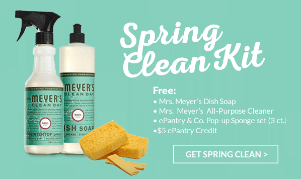 Tori Avey + @ePantry: Free Spring Clean Kit. Mrs. Meyer’s Multi-Surface Cleaner, Mrs. Meyer’s Dish Soap, $5 Credit & Free Shipping!