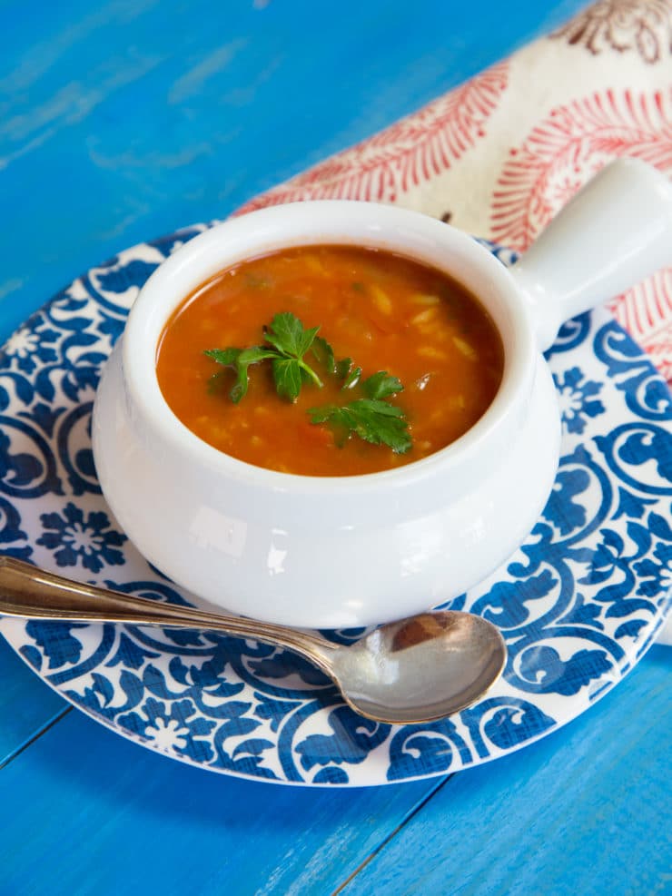 Tomato Rice Soup Recipe - Rich Tomato Broth, Dairy Free