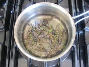 Lavender in a pot of water.