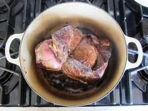 Savory Grass Fed Pot Roast - Easy, Flavorful Recipe for Grass Fed Pot Roast with Turmeric, Onions, Mustard, Garlic and Spices.