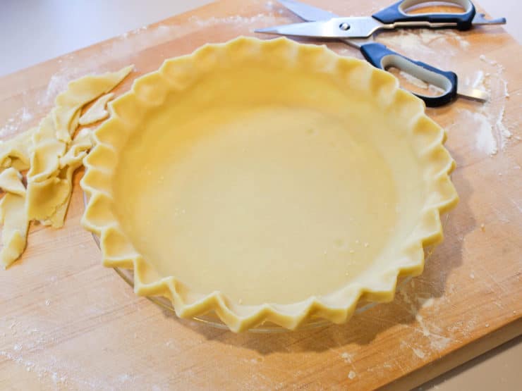 Pie crust prepared in pan.