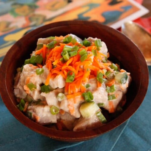 Z Tahitian Recipe for E'ia Ota, Poisson Cru - Fresh Lime-Marinated Fish with Coconut Milk and Vegetables