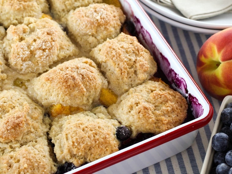 Fruit cobbler resting.