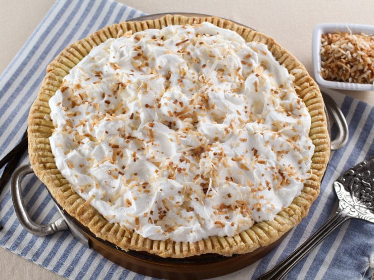 Coconut Cream Pie – Flaky All-Butter Crust Filled with Coconut Cream and Topped with Lightly Sweetened Whipped Cream and Toasted Coconut. Nostalgic, Family-Inspired Recipe.