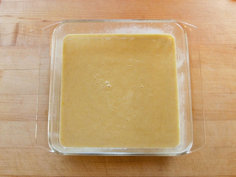 Batter in cake pan