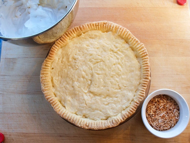 Coconut Cream Pie – Flaky All-Butter Crust Filled with Coconut Cream and Topped with Lightly Sweetened Whipped Cream and Toasted Coconut. Nostalgic, Family-Inspired Recipe.