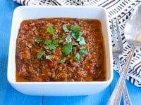 Dal Bukhara - Beluga Lentils in Creamy Tomato Curry from the Aarti Paarti Cookbook
