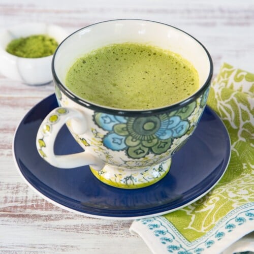 Matcha Green Tea Latte Recipe - Japanese-Inspired Latte with Healthy Green Tea and Dairy or Non-Dairy Milk.