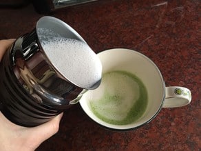 Matcha Green Tea Latte Recipe - Japanese-Inspired Latte with Healthy Green Tea and Dairy or Non-Dairy Milk.