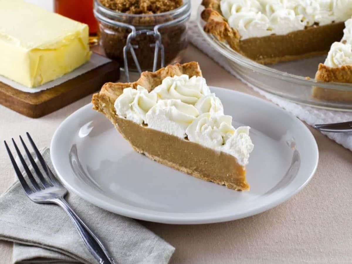 Butterscotch Pie - Lightly Sweetened Crust filled with Buttery, Caramelized Butterscotch Custard. Nostalgic, Family-Inspired Recipe.